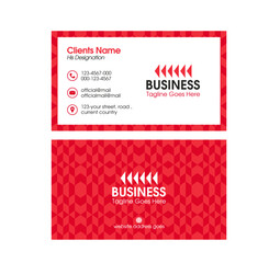 Modern red pattern business card design. Elegant business card layout. Professional business card. Corporate visiting card vector. Modern geometric shape background calling card.