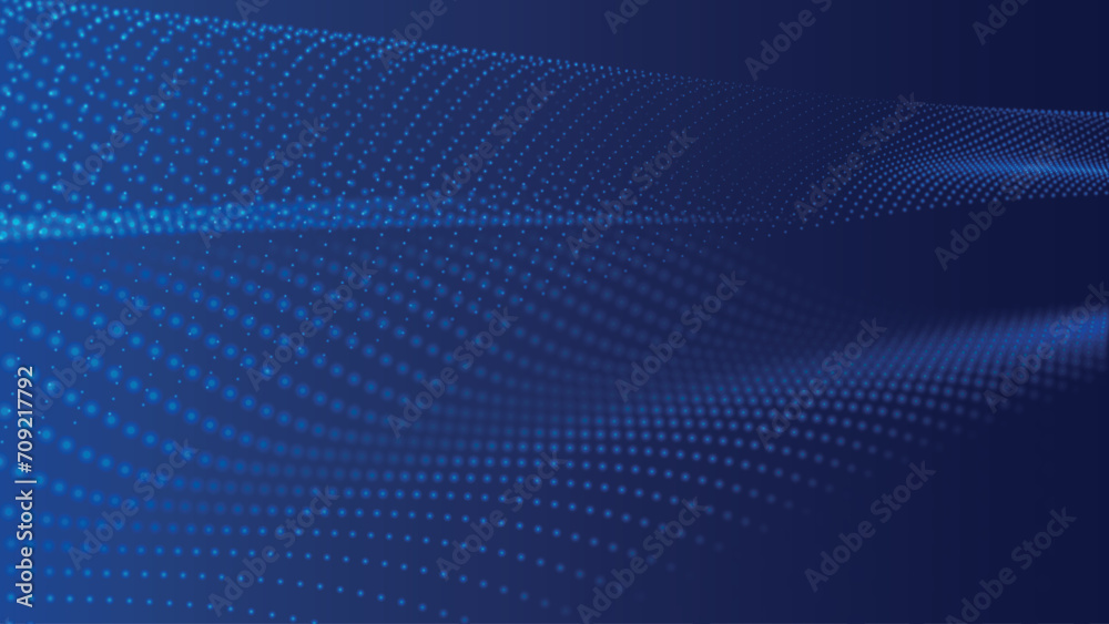 Poster abstract digital particle wave. futuristic dotted wave. big data digital code. technology or science