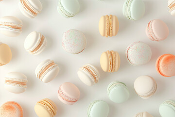 Soft-colored 3D macaroons, from above