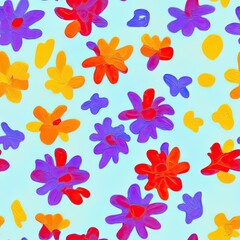 Fototapeta na wymiar flower. Abstract seamless pattern. AI generated. 