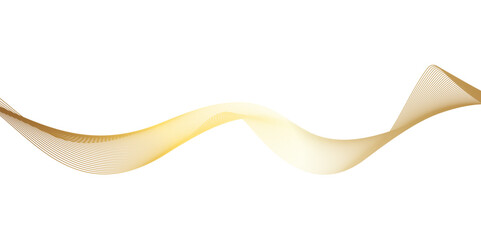 Abstract wavy lines flowing curve golden gradient color on transparent background. Abstract white background colorful lines. modern wavy stripes on white background isolated.