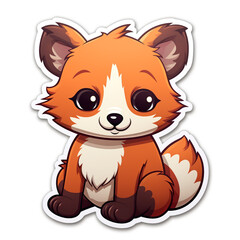 Obraz premium a kawaii red panda sticker cartoon created with Generative Ai