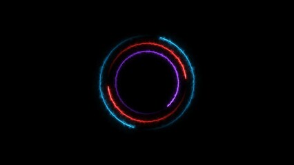 Abstract neon glowing circle loading bar colorful illustration . Black background UHD 4k illustration