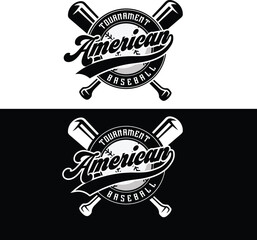 Baseball tournament emblem logo design. Baseball tournament badge logo template. Sport team identity icon, vector illustration