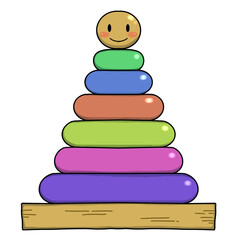 Illustration of toys pyramid stack cute for children