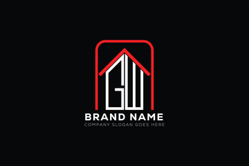 GW letter creative real estate vector logo design . GW creative initials letter logo concept. GW house sheap logo
