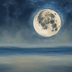Moonlit Melancholy: A Blue Moon's Nostalgic Poetry