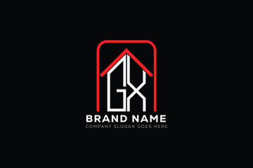 GX letter creative real estate vector logo design . GX creative initials letter logo concept. GX house sheap logo