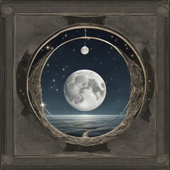 Celestial Balance: Exploring the Lunar Path in Abstract