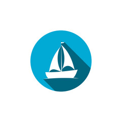 Boat on sea icon isolated on transparent background