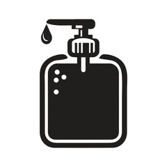 Hand sanitizer symbol. The isolated vector icon on a white backdrop