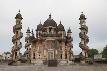 India Mahabat Maqbara Mausoleum of Bhavnagar on a cloudy winter day