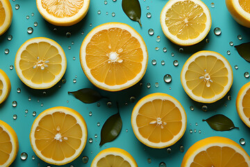 citrus background, fresh lemons