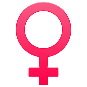 Pink female symbol isolated background