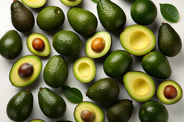 Avocado on a black and white background