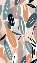 Brushstroke Shapes Pattern Abstract Artwork Colors Painting Colorful Wall Art Design