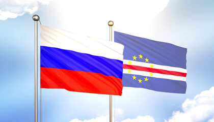 Russia and Cape Verde Flag Together A Concept of Realations