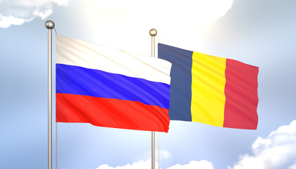 Russia and Chad Flag Together A Concept of Realations
