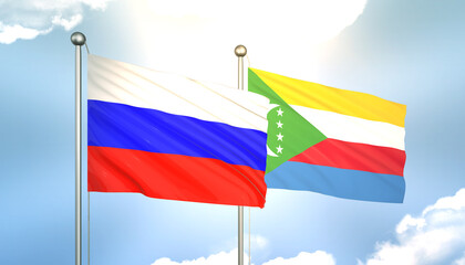 Russia and Comoros Flag Together A Concept of Realations