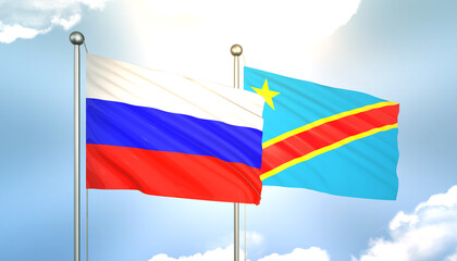 Russia and Democratic Congo Flag Together A Concept of Realations