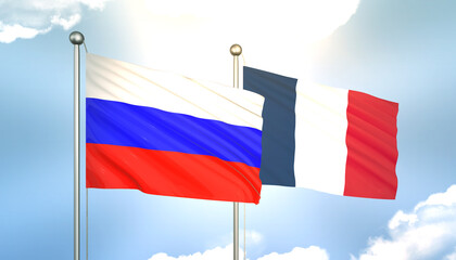 Russia and France Flag Together A Concept of Realations