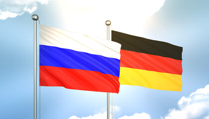 Russia and Germany Flag Together A Concept of Realations