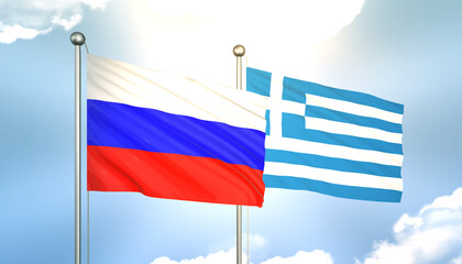Russia and Greece Flag Together A Concept of Realations