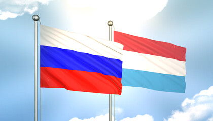 Russia and Luxembourg Flag Together A Concept of Realations