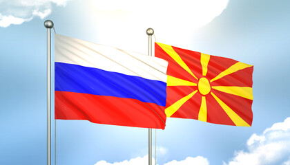 Russia and Macedonia Flag Together A Concept of Realations