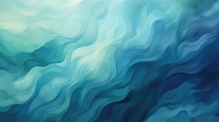 Oceanic Depths: Underwater Scene with Teal, Aquamarine, Navy Gradients, Subtle Wavy Patterns, Ocean Current Imitation