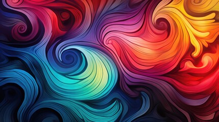 Fototapeta premium Psychedelic Swirls: Mesmerizing Swirling Colors and Shapes, Vivid Changing Patterns, Hypnotic Psychedelic Effect