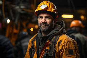 Fototapeta premium Construction workers, industry