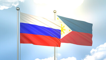 Russia and Philippines Flag Together A Concept of Realations