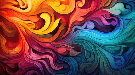 Psychedelic Swirls: Mesmerizing Swirling Colors and Shapes, Vivid Changing Patterns, Hypnotic Psychedelic Effect
