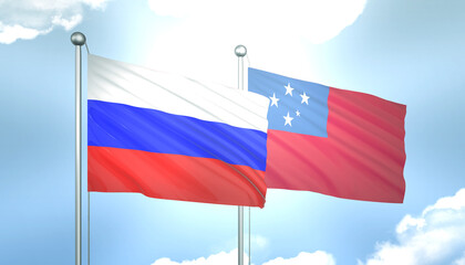 Russia and Samoa Flag Together A Concept of Realations