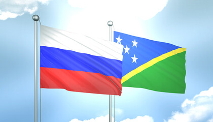 Russia and Solomon Islands Flag Together A Concept of Realations