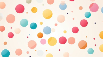 Abstract Polka Dots: Playful Overlapping Polka Dots in Various Colors and Sizes on Light Background