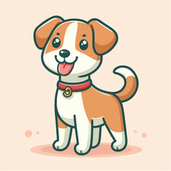 Adorable and Cute Dog Cartoon. Logo Mascot Animal