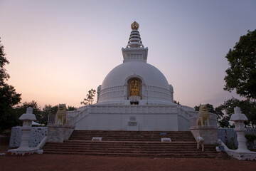 India Bodhgaya Buddhist stupa on a sunny winter day