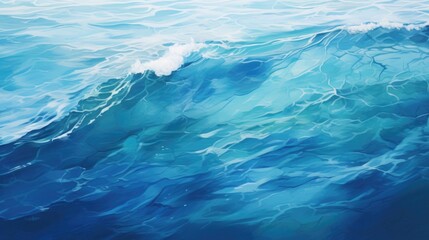 Sapphire Ocean Depths: Serene Ocean Depths in Deep Blue, Teal Hues with Subtle Highlights Suggesting Water Movement