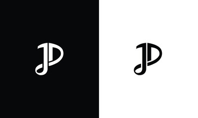 Alphabet letters Initials Monogram logo JD, JP