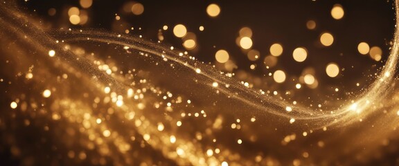 Golden sparkle trail dust in swirl wave style
