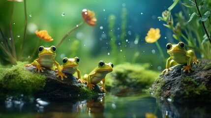 Beautiful and charming frog, wallpaper