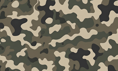 Green Camouflage Pattern Military Colors Vector Style Camo Background Graphic Army Wall Art Design