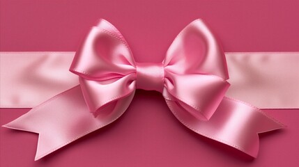Pink and White Ribbon With Bow - Elegant and Charming Gift Decoration