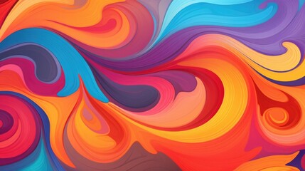 Colorful Whirl: A Psychedelic Spiral of the 60s