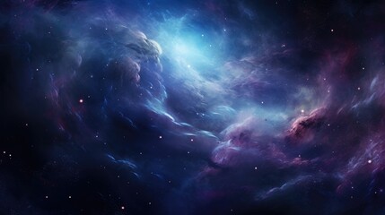 Fototapeta na wymiar Cosmic Voyage: A Galaxy of Blues and Purples