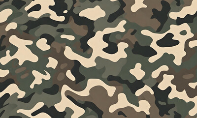 Fototapeta premium Brown Green Camouflage Pattern Military Colors Vector Style Camo Background Graphic Army Wall Art Design