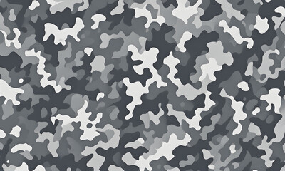 Cool Grays Camouflage Pattern Military Colors Vector Style Camo Background Graphic Army Wall Art Design