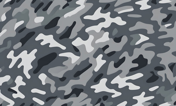 Cool Grays Camouflage Pattern Military Colors Vector Style Camo Background Graphic Army Wall Art Design